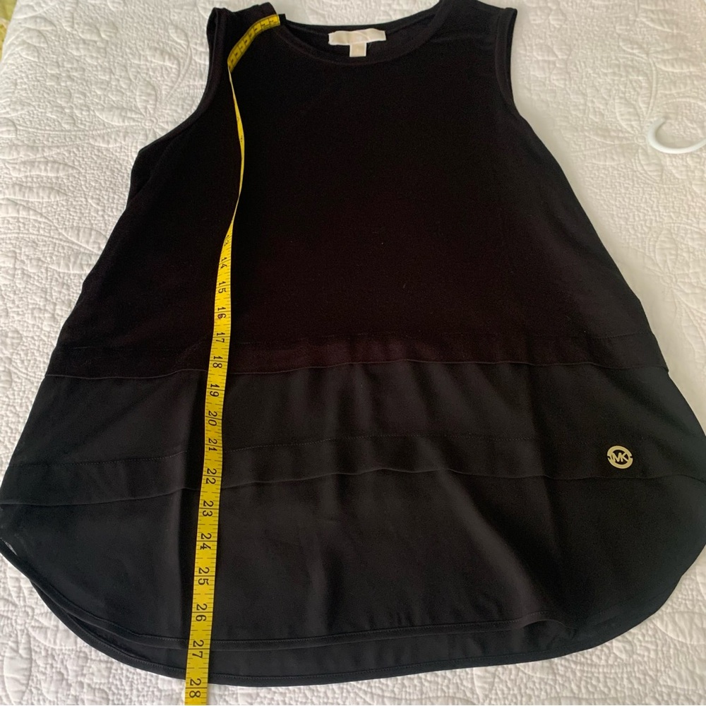 MICHAEL KORS BASICS black TANK TOP,GOLD LOGO SHIRT SIZE L